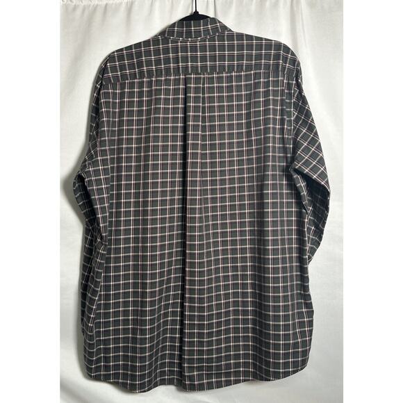 L.L. Bean Shirt Men's Size Large Green Plaid Button Front Long Sleeves Cotton - Picture 8 of 10